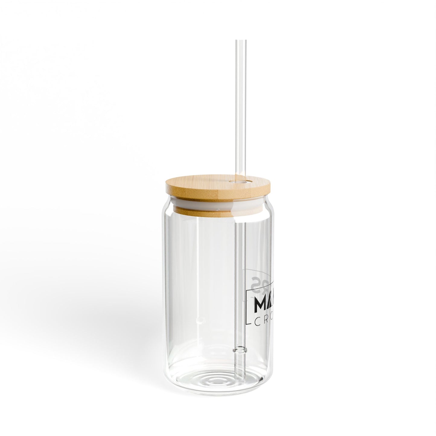 Eco-Friendly 16oz Sipper Glass with Bamboo Lid - Perfect for Crossfit Enthusiasts