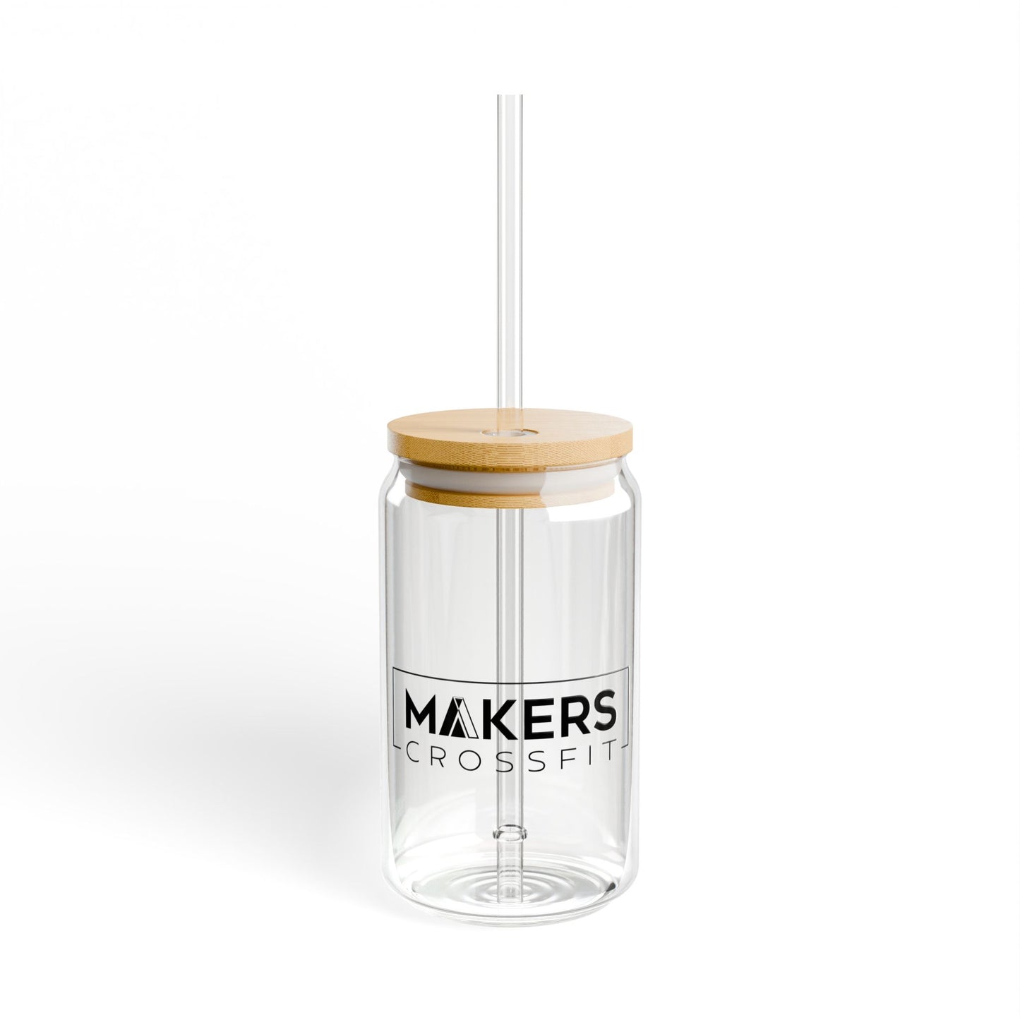 Eco-Friendly 16oz Sipper Glass with Bamboo Lid - Perfect for Crossfit Enthusiasts