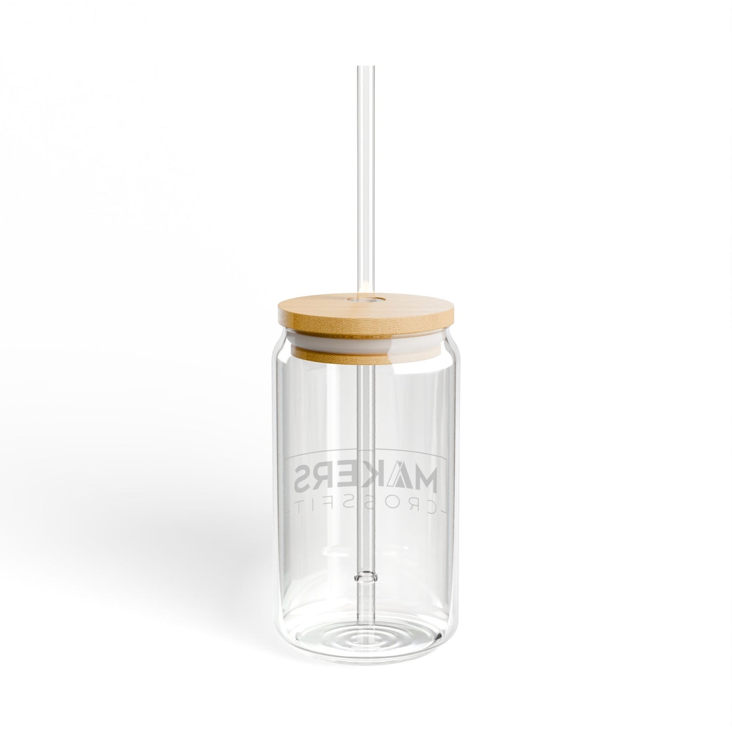 Eco-Friendly 16oz Sipper Glass with Bamboo Lid - Perfect for Crossfit Enthusiasts