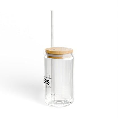 Eco-Friendly 16oz Sipper Glass with Bamboo Lid - Perfect for Crossfit Enthusiasts